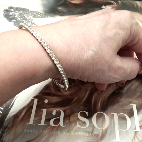 Lia Sophia French Dot Silver-tone Bangle Bracelet - Picture 2 of 4